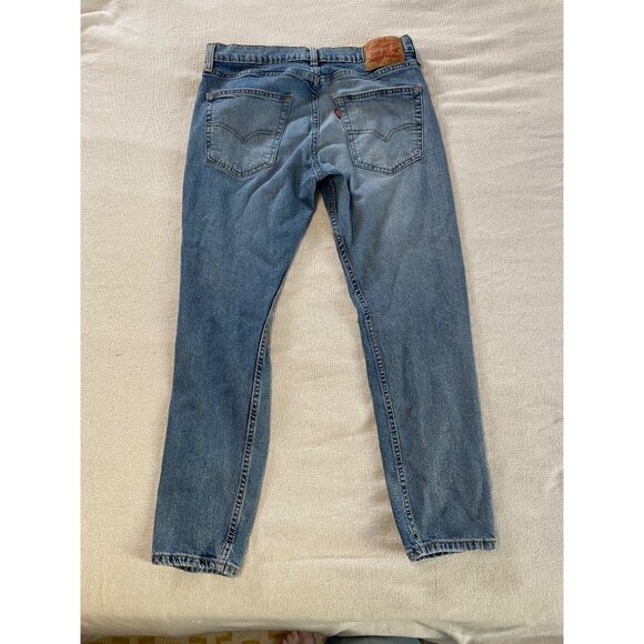 Levi's 512 Slim Taper Jeans Medium Wash Blue Denim Distressed Men's Size 32x29 - Picture 2 of 13